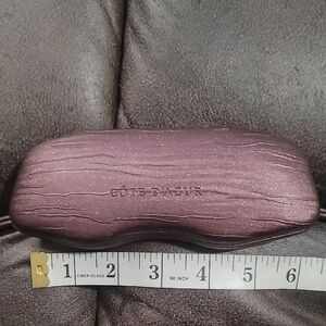 COTE D'AZUR burgundy maroon metallic sparkle glitter hard sunglass eyeglass case